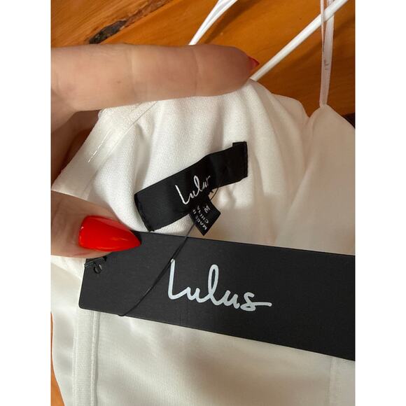 NWT Lulus Special Moment White Strapless Bustier Maxi Dress Engagement Gala Sz M - Picture 7 of 8